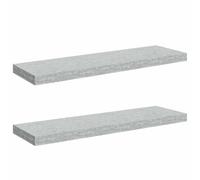 vidaXL 2X Estantes Flotantes Pared Repisa Balda Estantería Salón Sala de Estar Exhibición Colgante Decoración Gris Hormigón MDF 80x23,5x3,8cm