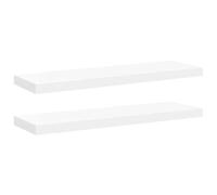 vidaXL 2X Estantes Flotantes Pared Repisa Colgante Estantería Tablero CD Libros Decoración Coleccionables Foto Premio Blanco MDF 80x23,5x3,8cm