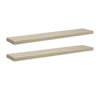 vidaXL Estantes flotantes de pared 2 uds MDF color roble 120x23,5x3,8 cm