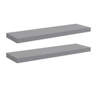 vidaXL 2X Estantes Flotantes Pared Repisa Colgante Estantería Tablero CD Libros Decoración Coleccionables Fotos Premios Gris MDF 80x23,5x3,8cm