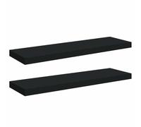 vidaXL 2X Estantes Flotantes Pared Repisa Colgante Estantería Tablero CD Libros Decoración Coleccionables Fotos Premios Negro MDF 80x23,5x3,8cm
