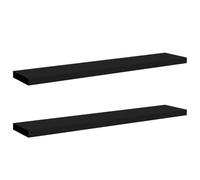 vidaXL Estantes flotantes Repisa colgante para pared 2 unidades – MDF Negro 120x23,5x3,8 cm