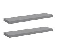 vidaXL 2X Estantes Flotantes Pared Repisa Colgante Estantería Tablero CD Libros Decoración Coleccionables Fotos Premios Gris MDF 90x23,5x3,8 cm