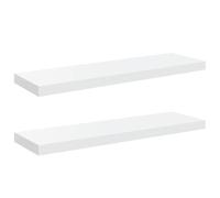 vidaXL 2X Estantes Flotantes Pared Repisa Colgante Estantería Tablero CD Libros Decoración Coleccionables Foto Premio Blanco Brillo MDF 80x23,5x3,8cm