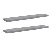 vidaXL 2X Estantes Flotantes Pared Repisa Colgante Estantería Tablero CD Libros Decoración Coleccionables Fotos Premios Gris MDF 120x23,5x3,8cm