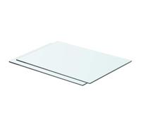 vidaXL 2X Estantes Panel Balda Placa Estantería para Casas o Tiendas de Pared Expositora Estantería Decoración de Vidrio Transparente 50x30cm
