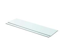 vidaXL Estantes Panel flotante 80x20 cm 2 unidades vidrio transparente para pared