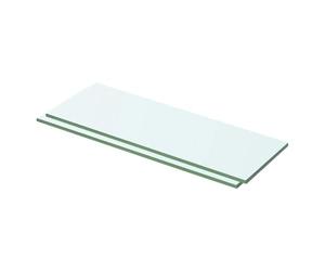 vidaXL 2X Estantes Panel Montados Colgante Cristal Hojas de Pared Forma de Almacenamiento Estantería de Exhibición de Vidrio Transparente 50x12 cm