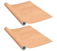 vidaXL 2x Láminas Autoadhesivas Puertas PVC Ahorn Película Adhesiva Cubierta Color ahorn, Madera blanca, Roble y mas