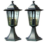 vidaXL 2X Lámpara de Jardín Luz Exterior iluminación Patio Iluminación Terraza Entrada Exterior al Aire Libre Aluminio Verde Oscuro/Negro
