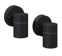 vidaXL 2x Lámparas de Pared Exterior Acero Ascendente/Descendente Luz Foco LED Color Plateado/Luz hacia arriba y abajo, Negro/Luz hacia abajo, y mas