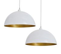 vidaXL 2x Lámparas Techo Altura Ajustable Moderna Semiesférica y Dorado Color Blanco, Negro, y mas