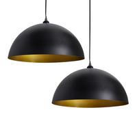 vidaXL 2x Lámparas Techo Altura Ajustable Moderna Semiesférica y Dorado Color Blanco, Negro, y mas