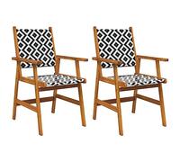vidaXL 2X Madera Maciza de Acacia Sillas de Jardín Asiento Butaca Patio Terraza Balcón Comedor Muebles Mobiliario Exterior Duradero
