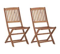 vidaXL 2X Madera Maciza de Acacia Sillas Plegables de Jardín Sillón Exterior Terraza Balcón Patio Asiento Butaca Muebles Mobiliario