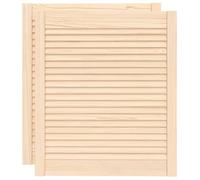 vidaXL 2X Madera Maciza de Pino Puertas Tipo Persiana con Celosía Rejilla Armario Tablillas Guardarropa Separador Decoración 69x59,4cm
