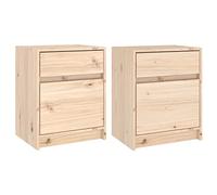 vidaXL Mesitas de noche Madera maciza de pino 40x31x50 cm (2 unidades)