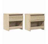 vidaXL 2X Mesita de Noche Aparador Auxiliar Armario Cama Dormitorio Habitación Organizador Almacenamiento Contrachapada Color Roble Sonoma 40x30x39 cm
