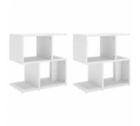 vidaXL Mesitas de noche – Aparador auxiliar madera contrachapada blanco 50x30x51,5 cm – 2 unidades