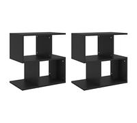 vidaXL 2X Mesitas de Noche Aparador Auxiliar Armario Cama Dormitorio Habitación Organizador Almacenamiento Madera Contrachapada Negro 50x30x51,5 cm