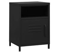 vidaXL Mesitas de noche Aparador auxiliar 2 unidades acero 35x35x51 cm Negro