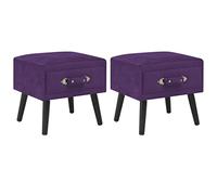 vidaXL 2X Mesitas de Noche Mobiliario Casa Hogar Habitación Dormir Muebles para Interiores Funcional Resistente 40x35x40cm Terciopelo Morado Oscuro