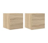 vidaXL 2X Muebles de Pared para TV Soporte Muebles Aparador Estante Salón Sala de Estar Dormitorio Decoración Color Roble Sonoma 30,5x30x30cm