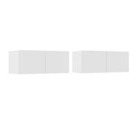 vidaXL 2X Muebles para TV Aparador Armario Auxiliar Soporte Consola Televisión Sala Almacenaje Mueble Salón Madera Contrachapada Blanco