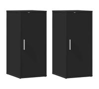 vidaXL 2X Muebles Zapatero Organizador de Zapatos Armario Pasillo Almacenaje Taburete Puf Caja Banco Estanterías Contrachapada Negro 32x35x70 cm