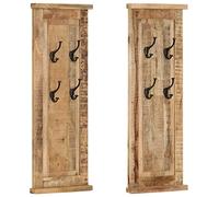 vidaXL 2X Percheros Perchas Gancho Cocina Armario Regulable Casa Hogar Ropa Camiseta Vestido Estrecho Ancho Hombros Madera Maciza de Mango