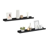 vidaXL Repisa para Marcos de Fotos 2 uds MDF Negro 60x9x3 cm
