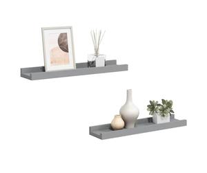 vidaXL 2X Repisa para Marcos de Fotos Estante de Pared Flotante Estantería CD Dormitorio Salón Sala de Estar Decoración MDF Gris 40x9x3 cm