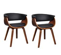 vidaXL 2X Sillas Comedor Madera Curvada Cuero Artificial Asiento Sillón Cocina