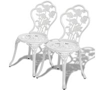 vidaXL 2X Sillas de Bar 41x49x81,5 Blanco Asiento Banco Mueble Jardín Terraza