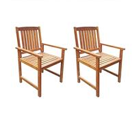 vidaXL 2X Sillas de Comedor Jardín Marrón Asientos Patio Madera Acacia Maciza