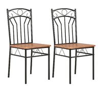 vidaXL 2X Sillas de Comedor MDF Decoración Mobiliario Mueble Casa Hogar Resistentes Duraderas Prácticas Cómodas Elegantes Útiles Funcionales Marrón