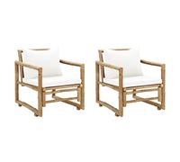 vidaXL Sillas de jardín Bambú – 60x65x72 cm – Exterior – 2 unidades
