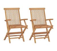 vidaXL Sillas de jardín 2 unidades - madera maciza de teca plegables 55x60x89 cm