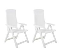 vidaXL Sillas Plegables reclinables, 2 Unidades, plástico Blanco