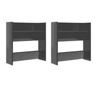 vidaXL 2x Zapatero de Pared Contrachapada 60x18x60 cm Colgante Color gris brillante, negro brillante, Blanco y roble sonoma