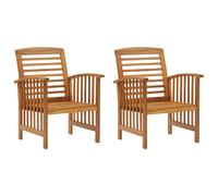 vidaXL 2xSillas de jardín madera maciza de acacia