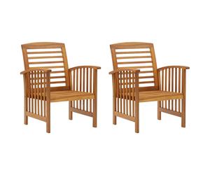 vidaXL 2xSillas de jardín madera maciza de acacia