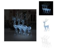 vidaXL, 3 faroles de ciervo LED, acrílico, 120 cm, luz blanca fría - Iluminación navideña