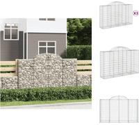 vidaXL: 3 macetas tipo gavión con arco, 200x50x120/140 cm, hierro galvanizado. Macetas y jardineras