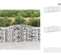 vidaXL: 3 macetas tipo gavión con arco, 400x50x100/120 cm, hierro galvanizado. Macetas y jardineras