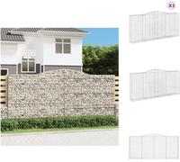 vidaXL: 3 macetas tipo gavión con arco, 400x50x180/200 cm, hierro galvanizado. Macetas y jardineras