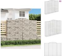 vidaXL: 3 macetas tipo gavión con forma de arco, 300x50x220/240 cm, hierro galvanizado. Macetas y jardineras