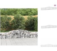 vidaXL: 3 macetas tipo gavión con forma de arco, 400x50x40/60 cm, hierro galvanizado. Macetas y jardineras