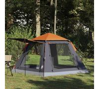vidaXL 3 persona Gris y naranja Poliéster 185T