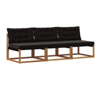 vidaXL 3 Pieza Sofá intermedio de exterior Madera de Acacia Sólida
